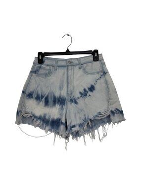 American Eagle Womens Highest Rise Tie-Dye Mom Shorts Size 2  Distressed Raw Hem